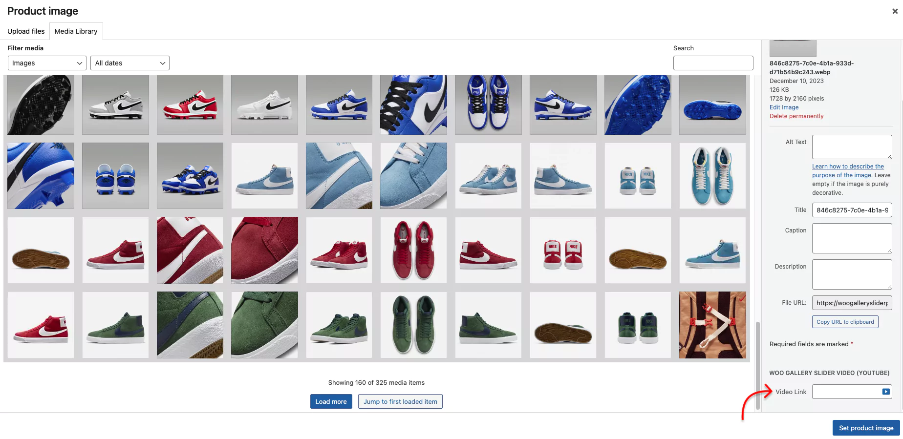 Option to add images and videos to your WooCommerce product gallery thumbnail slider